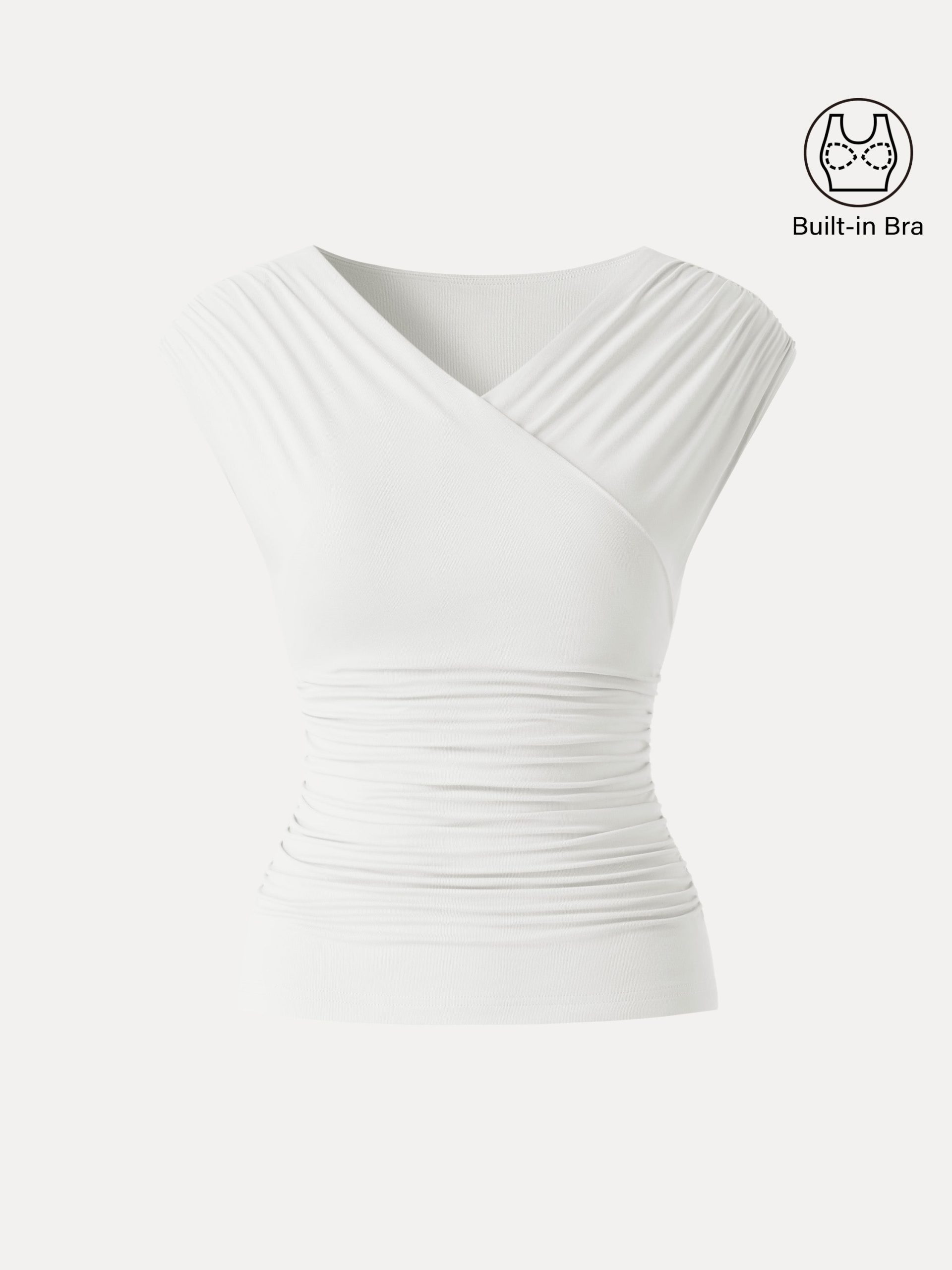 SkinKiss Surplice V-Neck Ruching Bra Top - Image 14